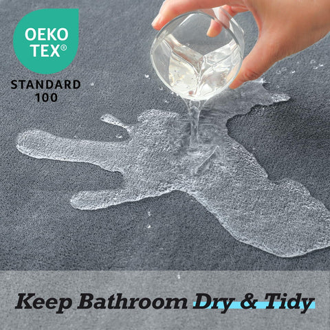 HUXMEYSON small rug placed beside shower showing quick-dry pickup benefit