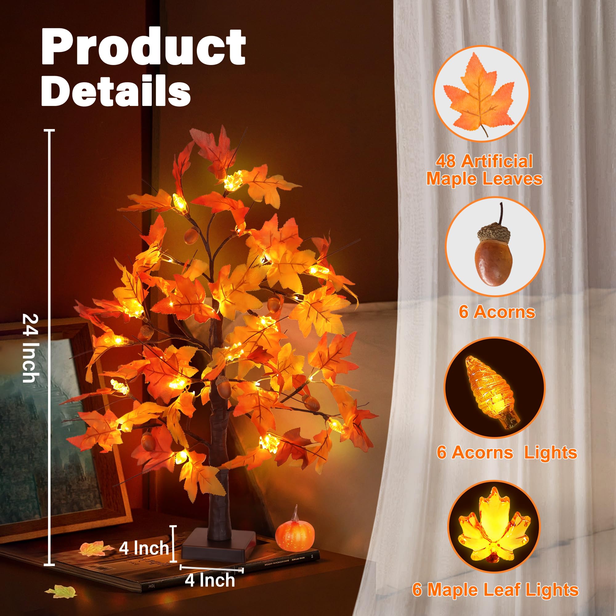 Huyamap lighted maple tree centerpiece creating cozy atmosphere