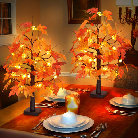 Huyamap 24-inch tree beside standard vase to show size and scale benefit