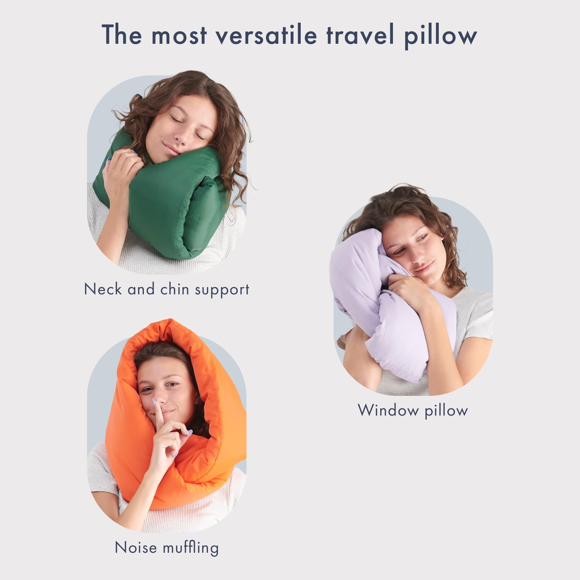 Huzi Infinity Pillow placed behind lower back on sofa providing lumbar comfort