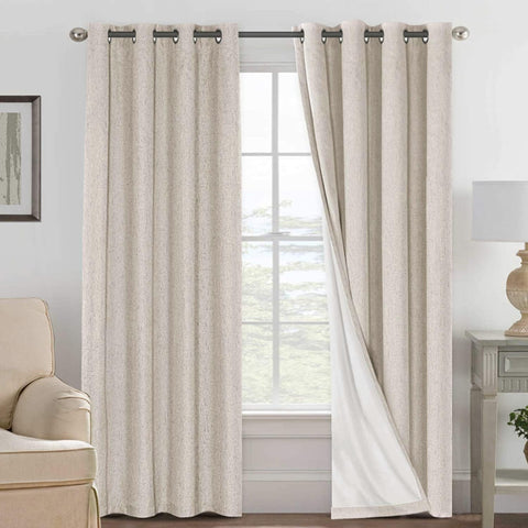 H.VERSAILTEX front panel natural finish showing elegant window coverage and privacy