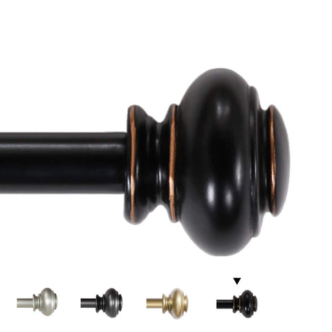 H.VERSAILTEX black rod front view showing sleek profile and classic styling