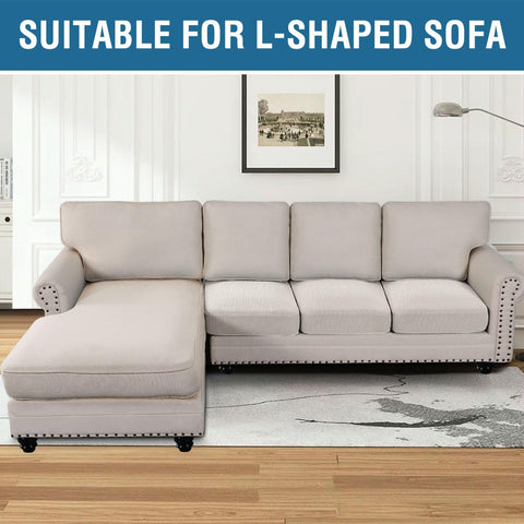 H.VERSAILTEX styled living room with ivory covers for modern refreshed look