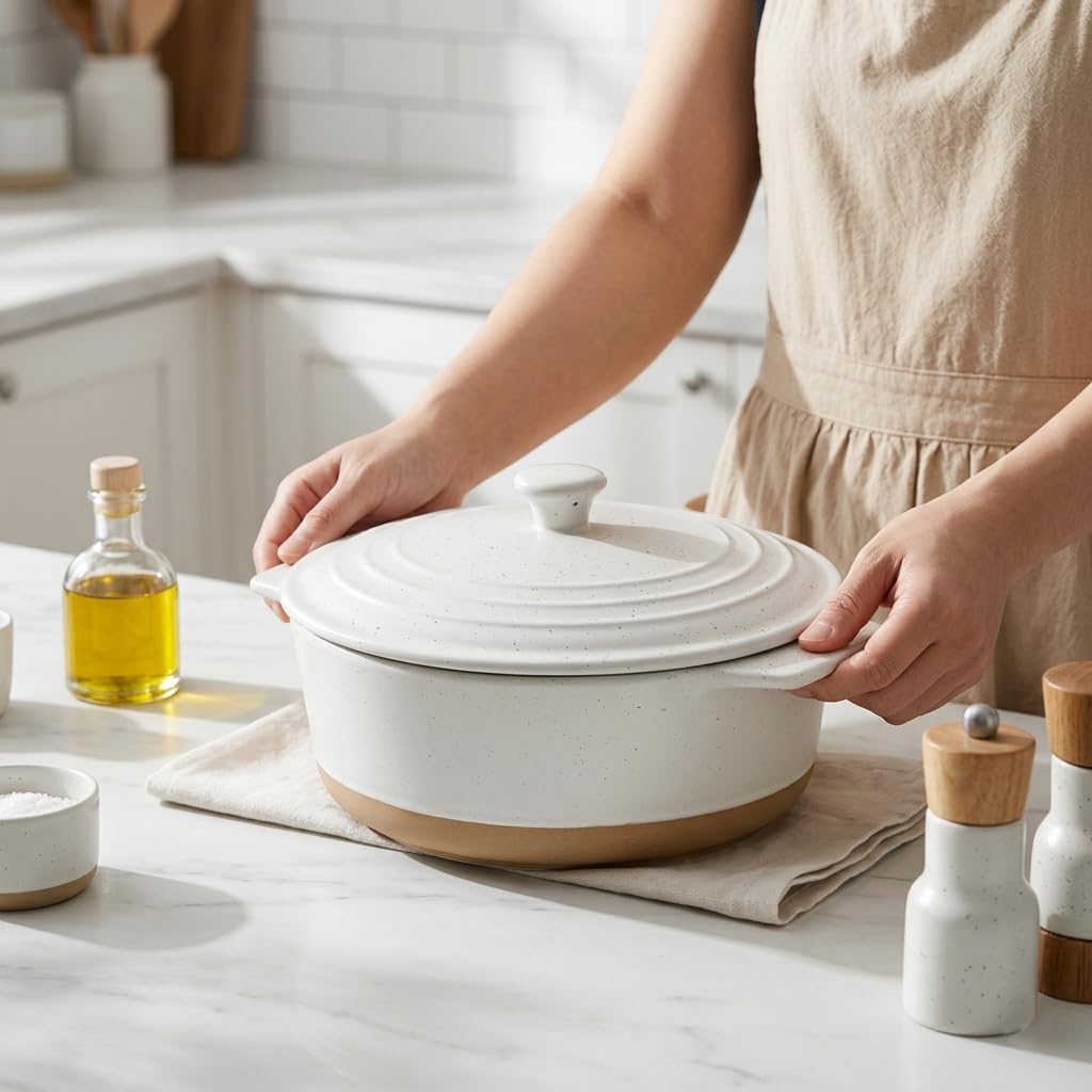 HVH casserole served on table illustrating attractive farmhouse serving option