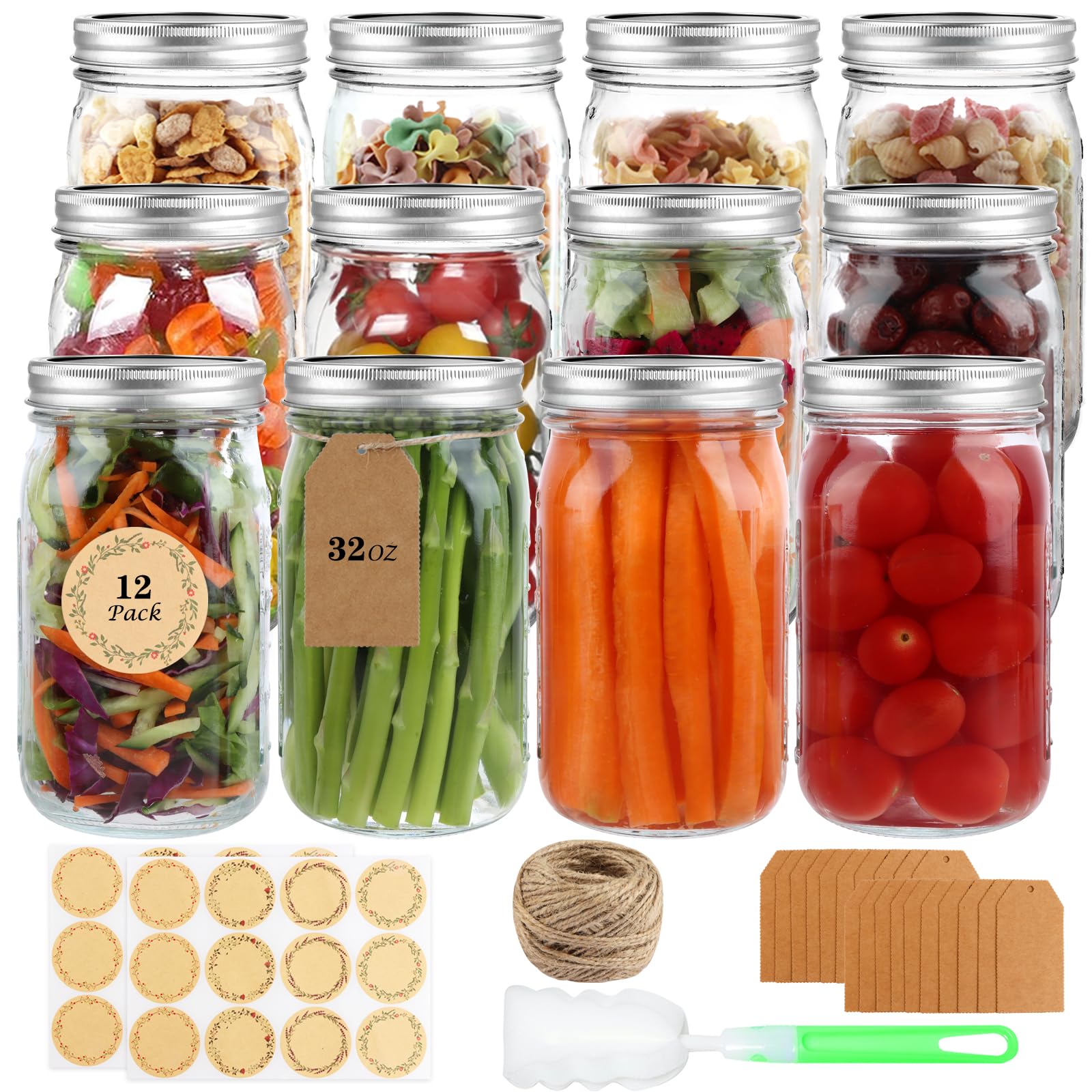 HWASHIN front view of 12-pack jars showing contents clearly and storage benefit