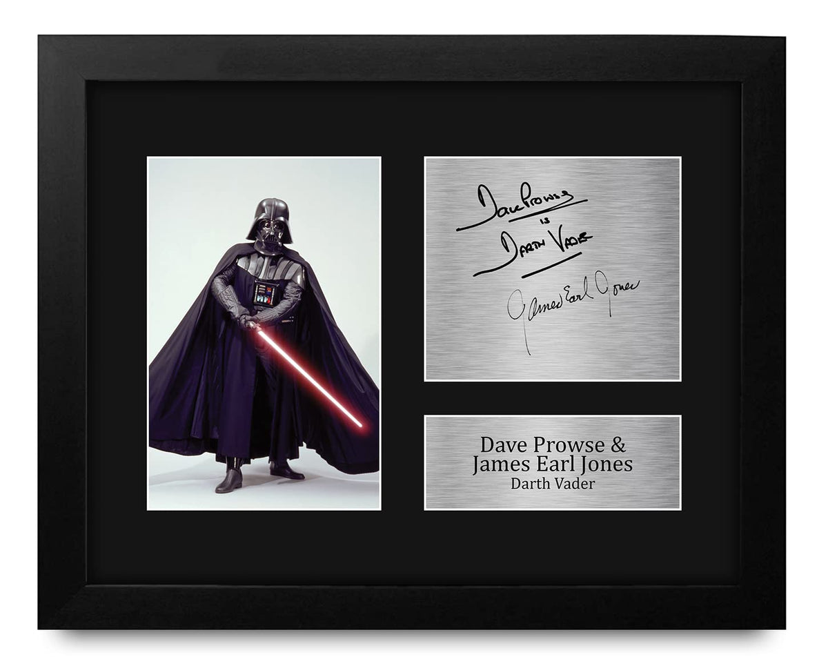 HWC Trading framed front view showing Dave Prowse and James Earl Jones likenesses and gift-ready display