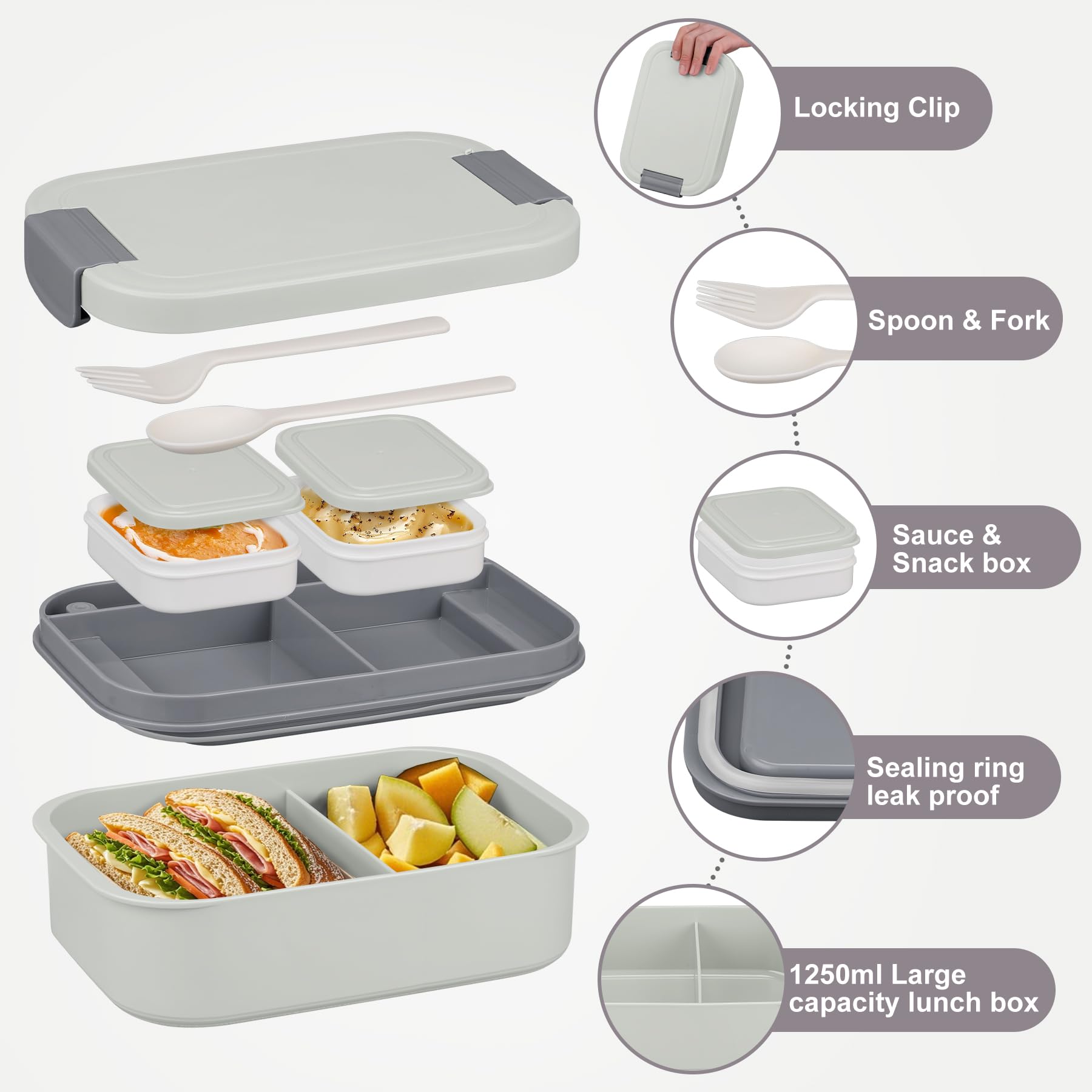 HWONMTE three-layer bento open showing separated compartments and organized meals