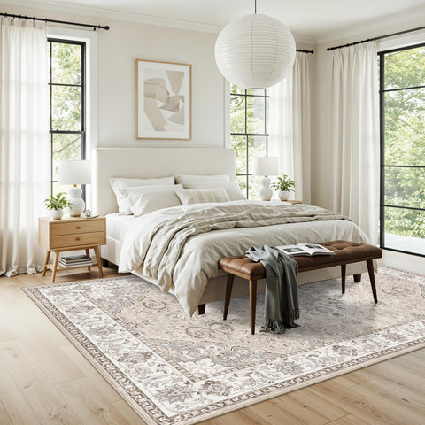 HY HAO YUN LAI rug with pet bowl demonstrates stain resistance and pet-friendly design