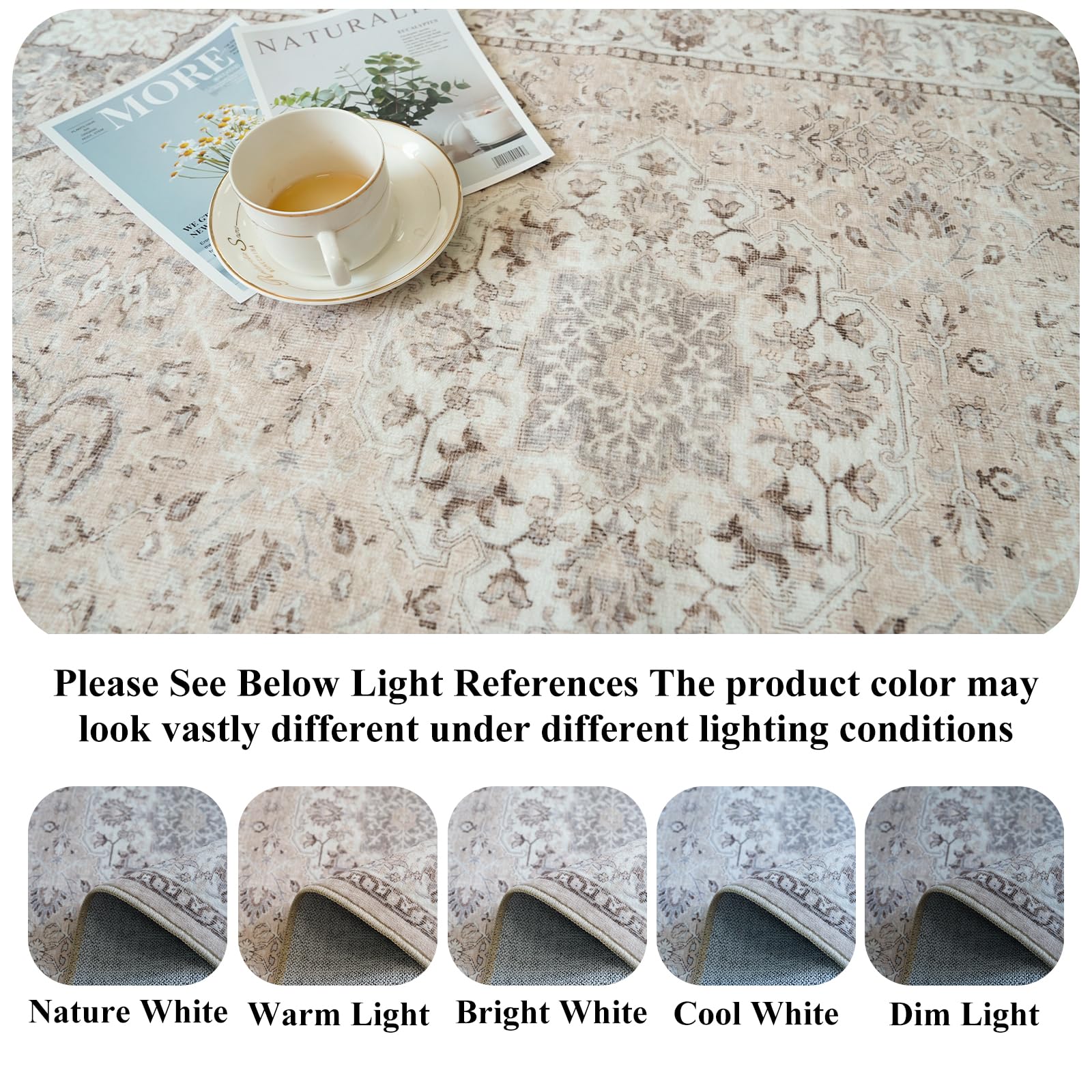 HY HAO YUN LAI non-slip backing detail that prevents shifting and protects hard floors