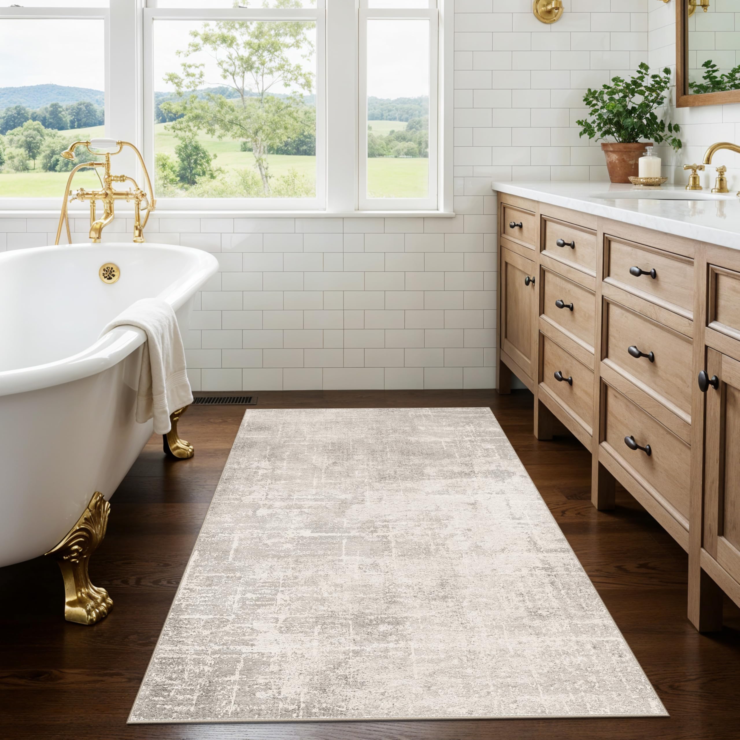 HY HAO YUN LAI rug placed by sink protecting floors from spills