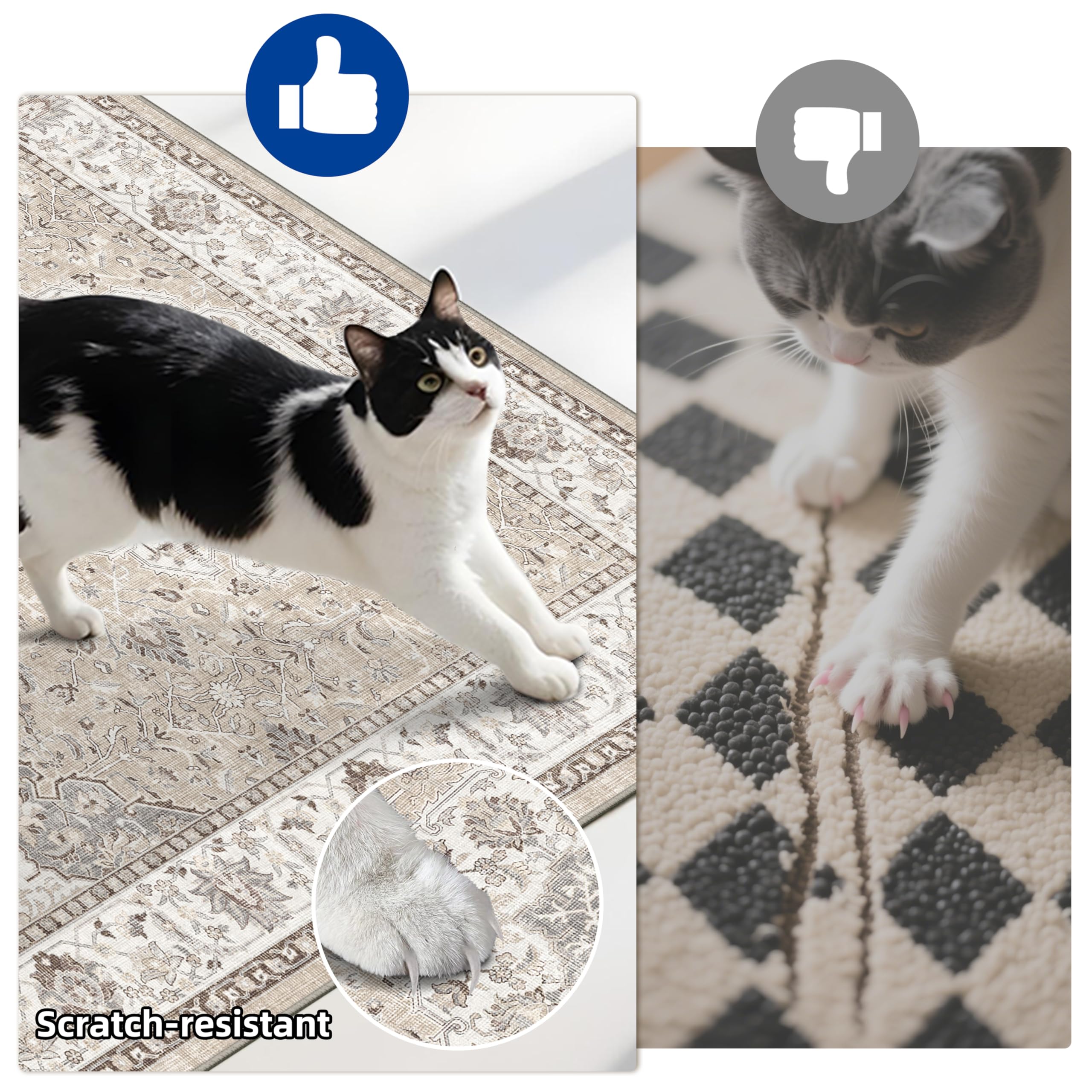 HY HAO YUN LAI rug next to pet bowls reducing spills and improving footing