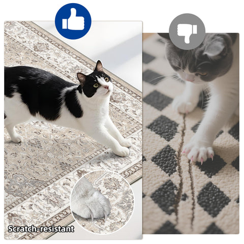 HY HAO YUN LAI rug next to pet bowls reducing spills and improving footing