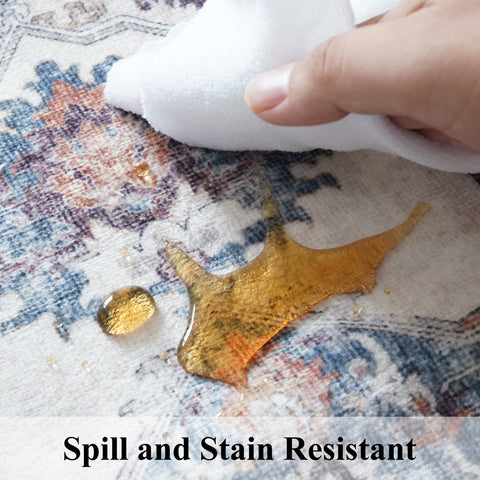 HY HAO YUN LAI folded rug prepared for machine wash showing easy care