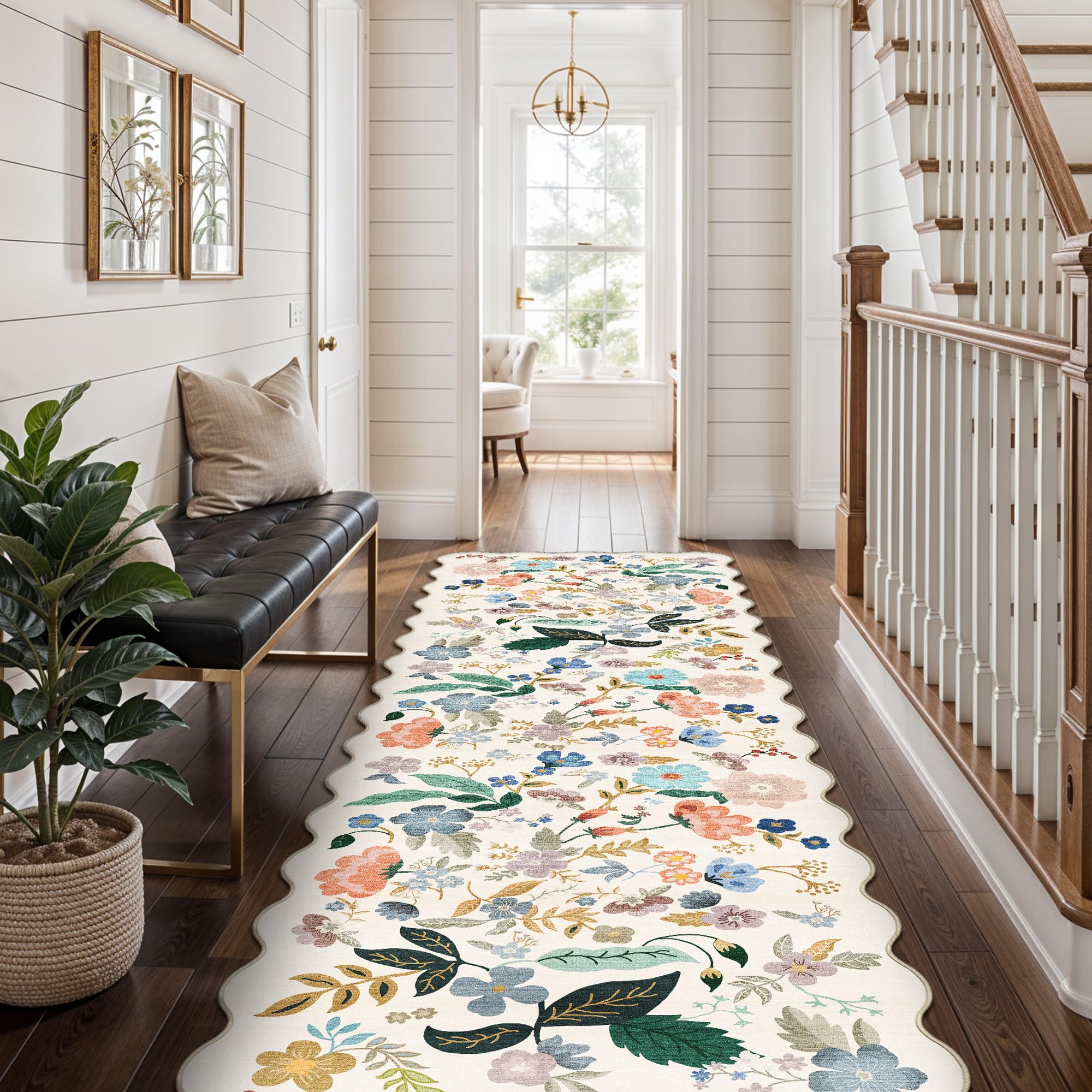 HY HAO YUN LAI runner styled in hallway adding warmth and cohesive decor