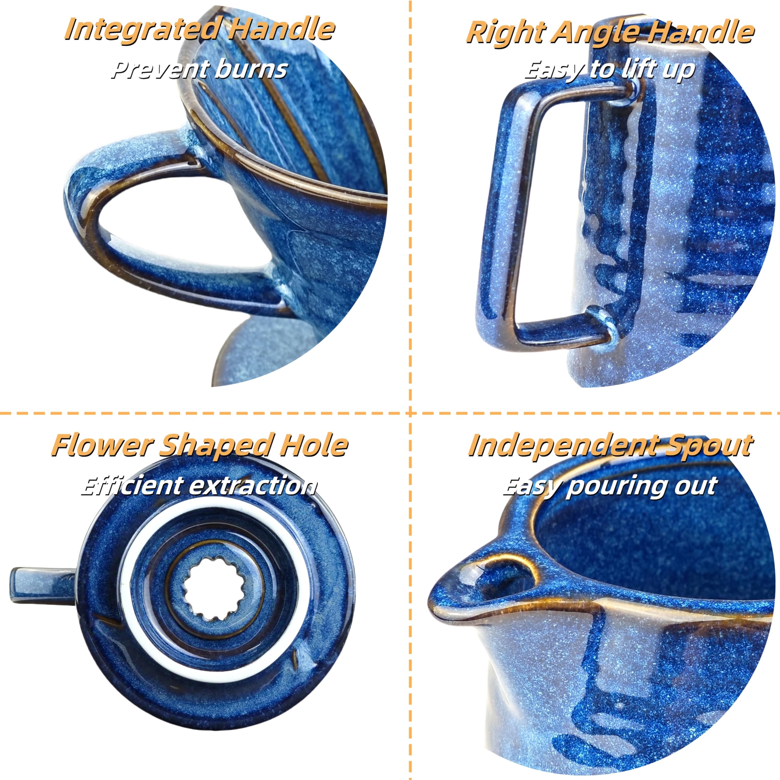 HYAXGM ceramic dripper in use pouring coffee for consistent extraction benefit