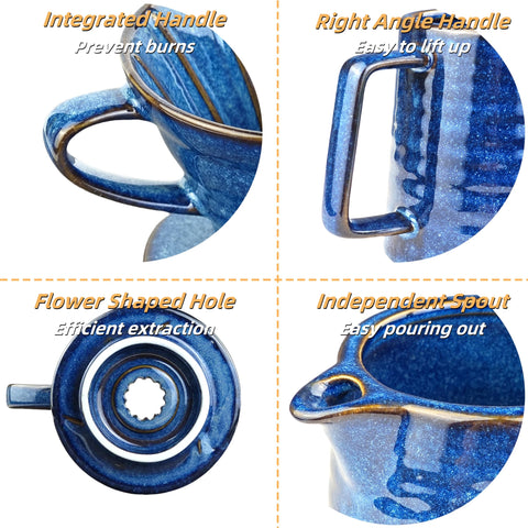 HYAXGM ceramic dripper in use pouring coffee for consistent extraction benefit