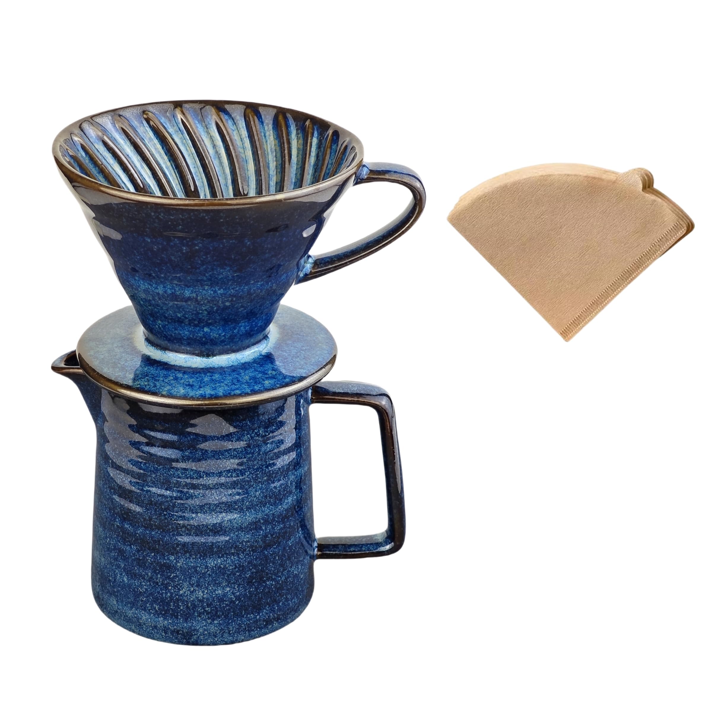 HYAXGM front view of starry blue pour over set showing elegant design and utility