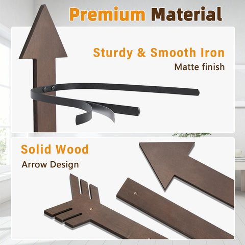 HYDERMUS close-up of heavy-duty iron hook showing sturdy construction and scratch-resistant finish