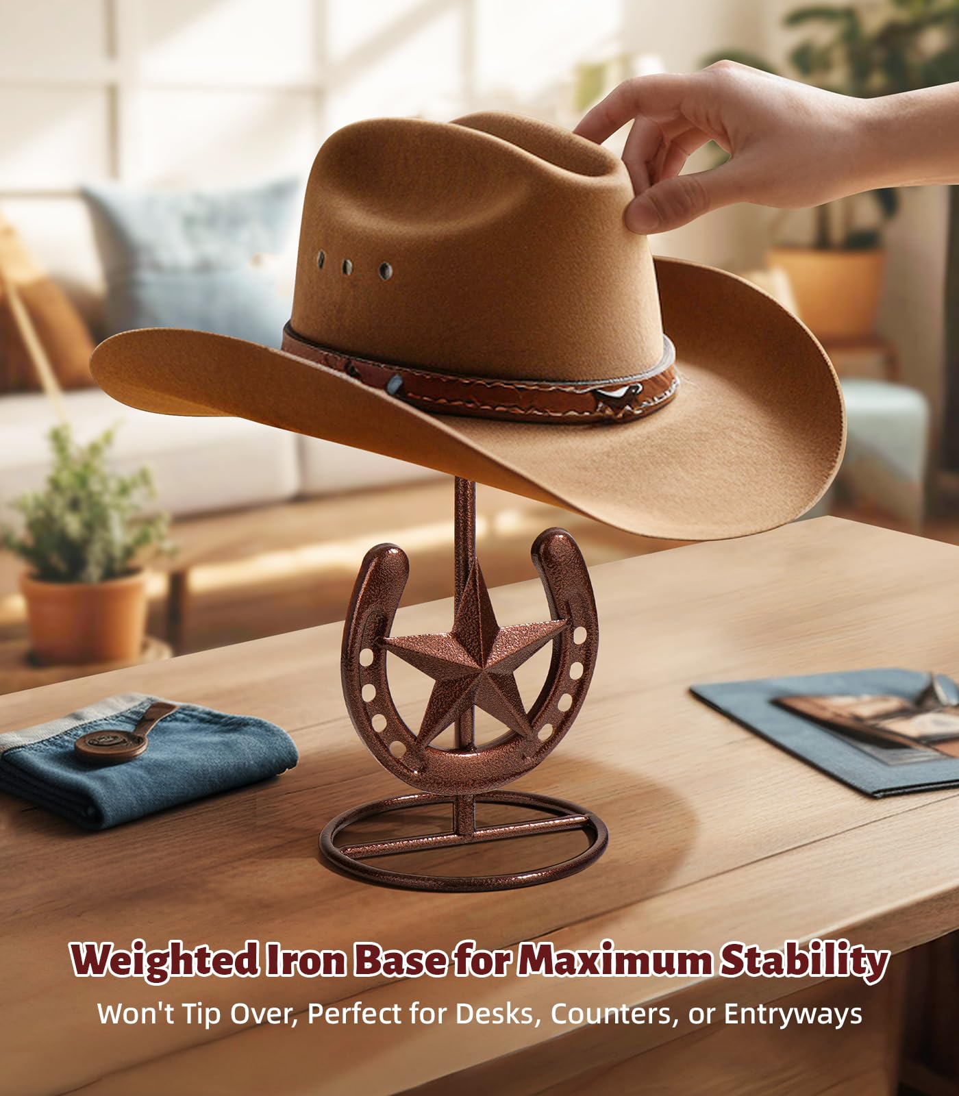 HYDERMUS weighted iron base close-up for tip-resistant stability