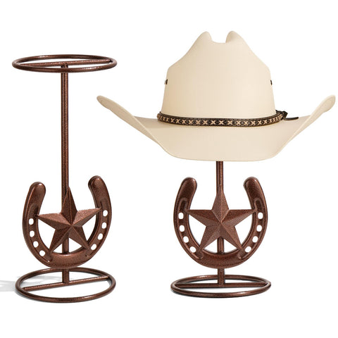 HYDERMUS front view of cowboy hat stand shows stable display benefit