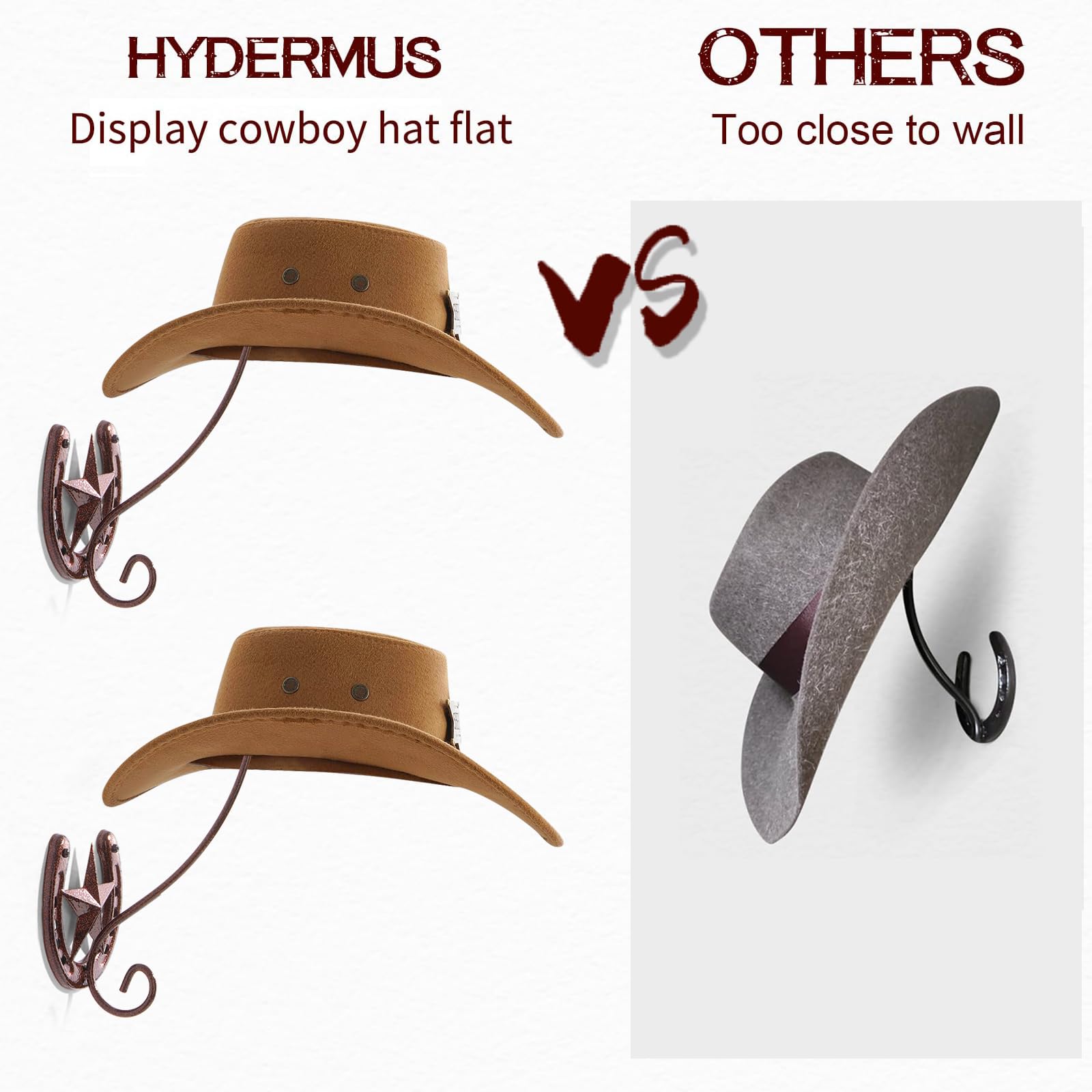 HYDERMUS hat rack in a cabin entryway adding western charm and order