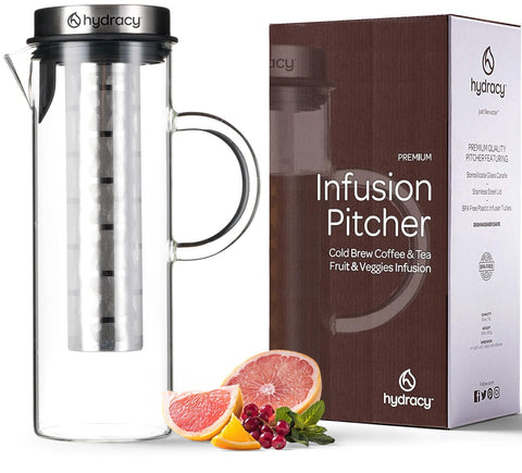 Hydracy pitcher front view showing sleek design and large capacity benefit