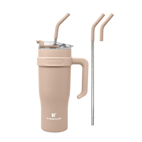 HYDRAFLOW Capri front view in clay showing size and sleek design benefits