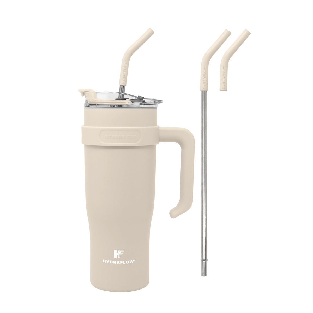 HYDRAFLOW Capri front view showing sand finish and large capacity benefit