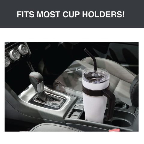 HYDRAFLOW Capri in car cupholder showing compatibility and travel convenience