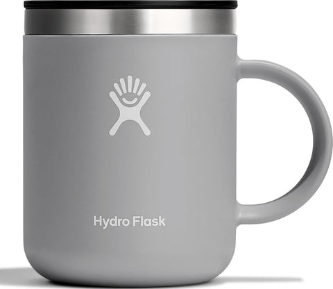 Hydro Flask 12 oz mug front view showing compact insulated design and birch finish