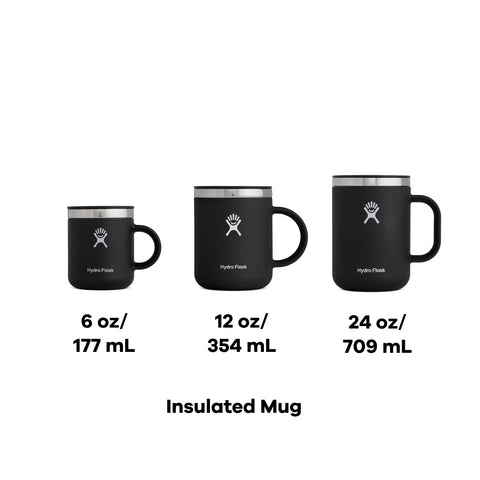 Hydro Flask mug held in hand for scale showing portable single-cup capacity
