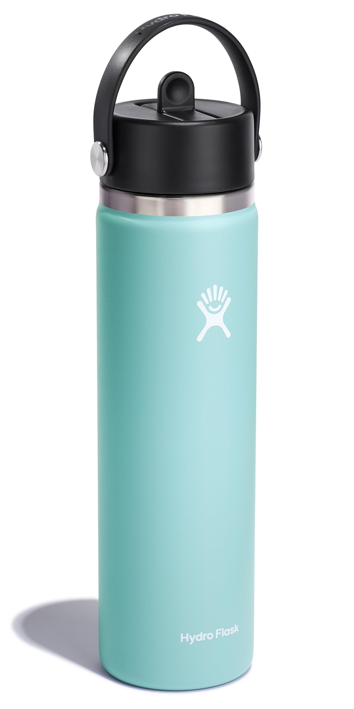 Hydro Flask wide mouth filled with ice demonstrating easy filling benefit