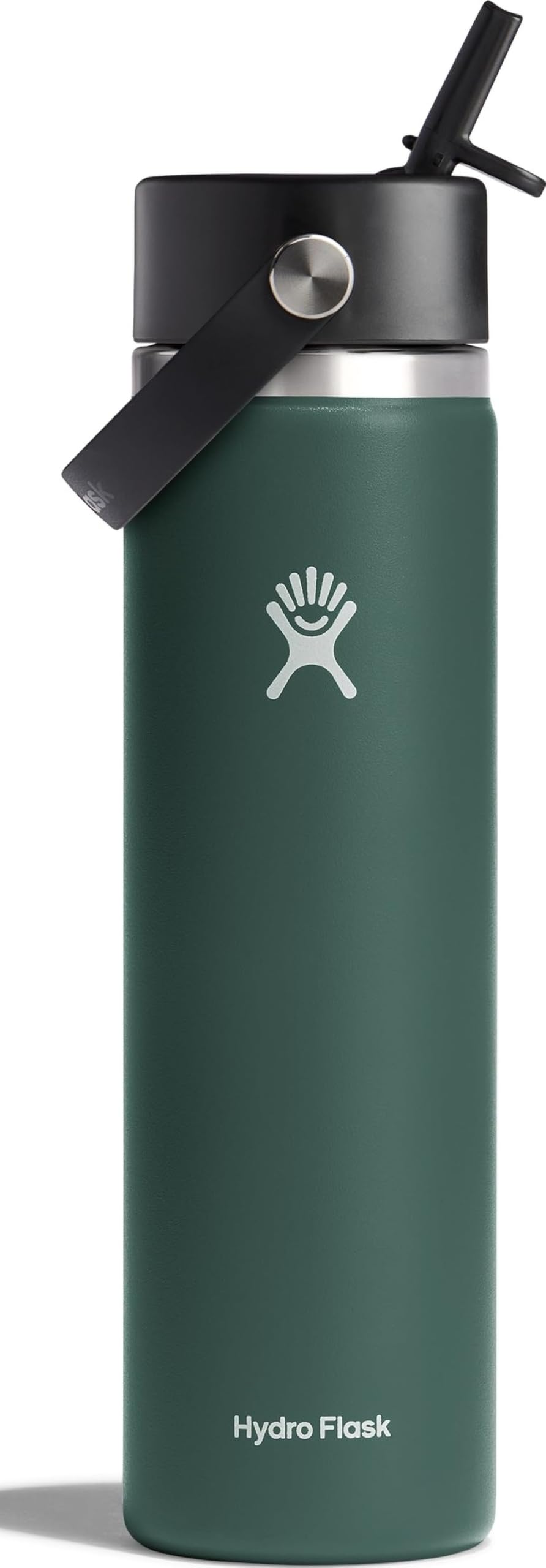 Hydro Flask 24 oz wide bottle front view showing durable finish and branding for reliable hydration