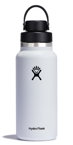 Hydro Flask 32 oz front view showing white insulated bottle and sleek finish, durable daily use