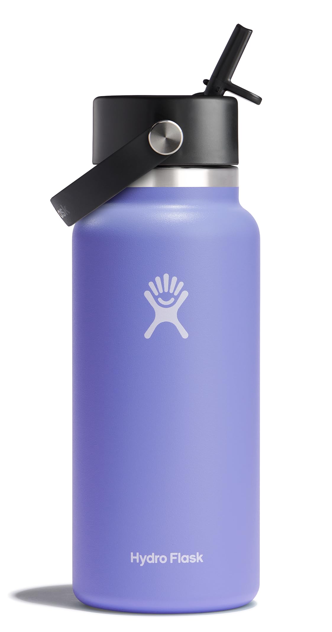 Hydro Flask front view showing Lupine finish and insulated benefit