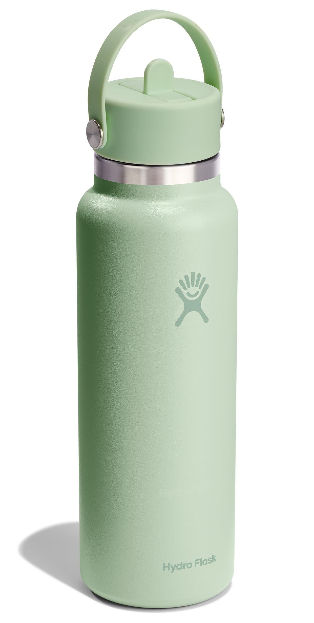 Hydro Flask flex straw cap detail showing closed straw and handle — easy one-handed sipping