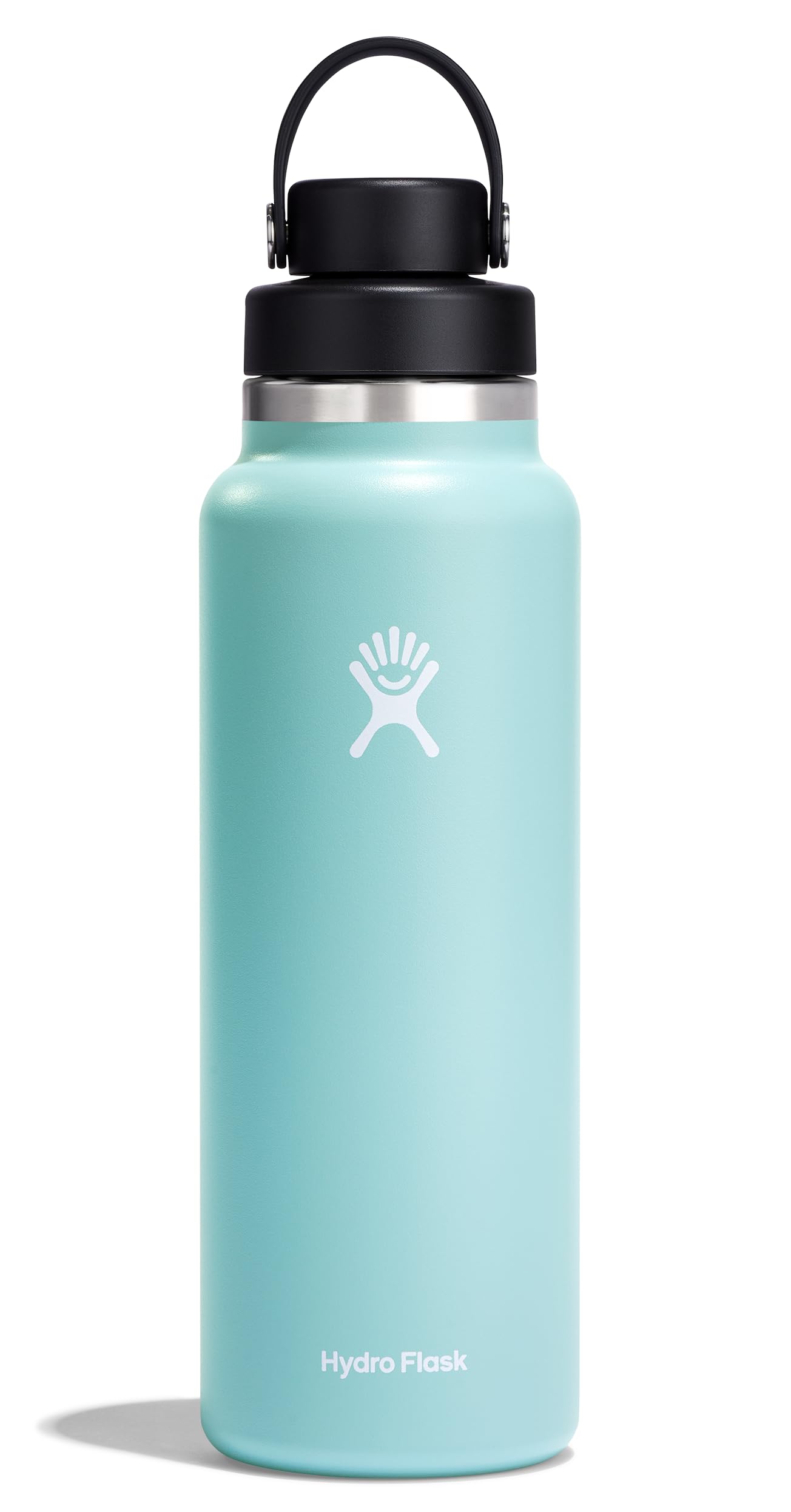 Hydro Flask 40 oz front view shows durable insulated bottle and Dew finish