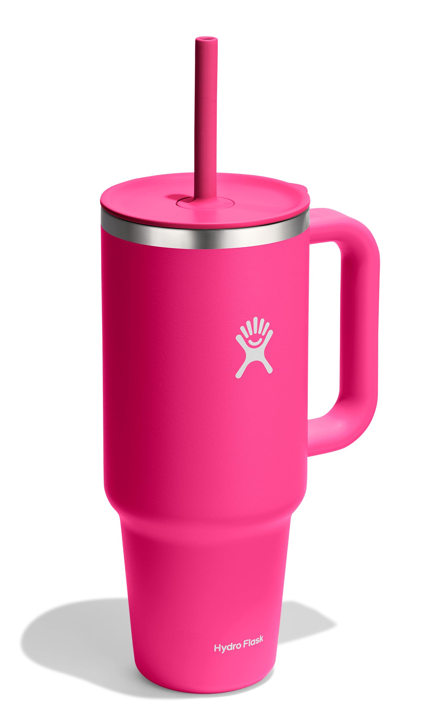Hydro Flask press-in lid and flexible straw detail offering splash resistance and comfortable sipping