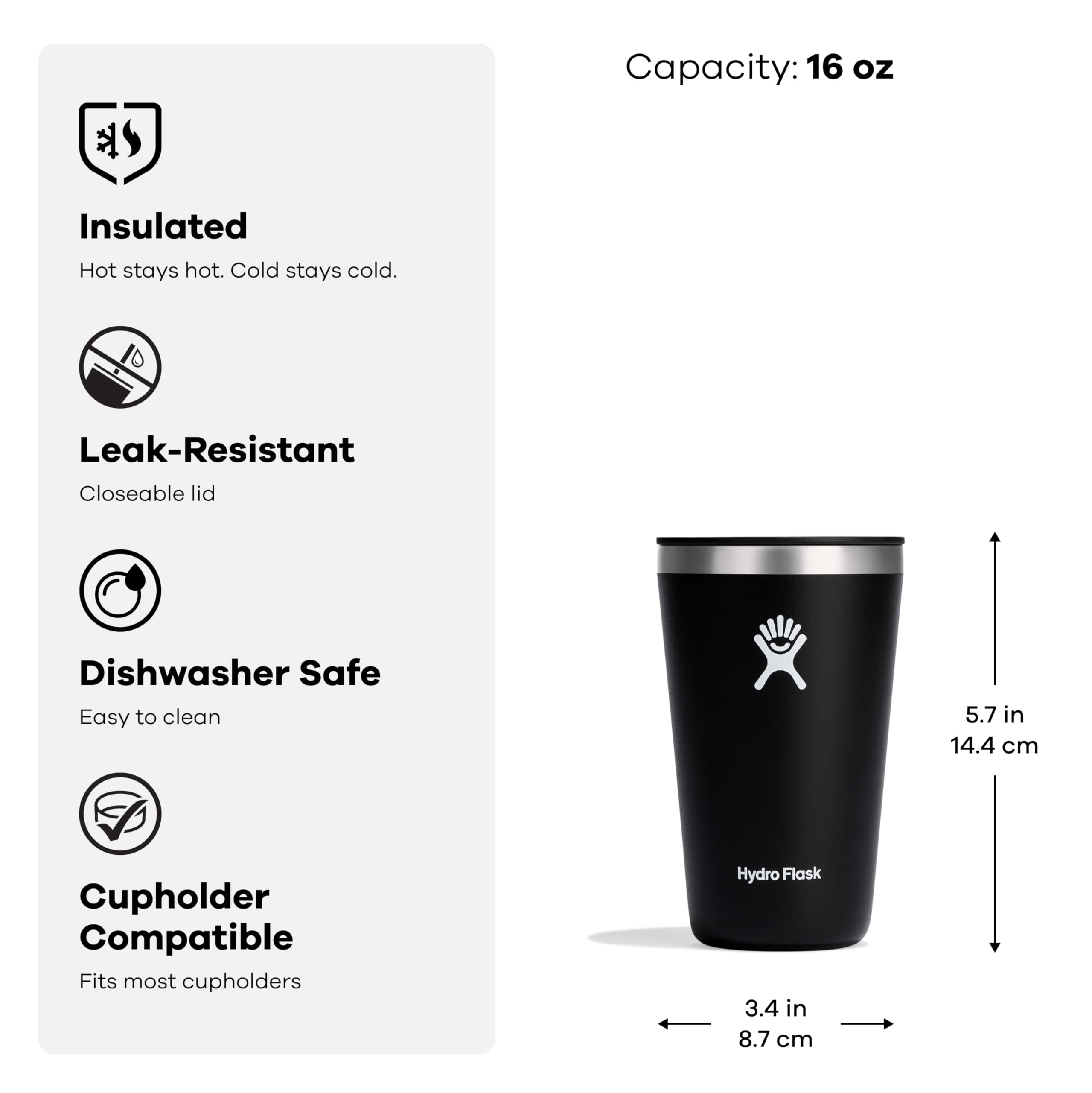 Hydro Flask tumbler in dishwasher rack proving easy cleaning and maintenance