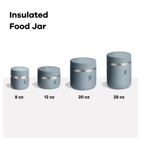 Hydro Flask food jar in use as hot soup is poured, showing temperature retention benefit