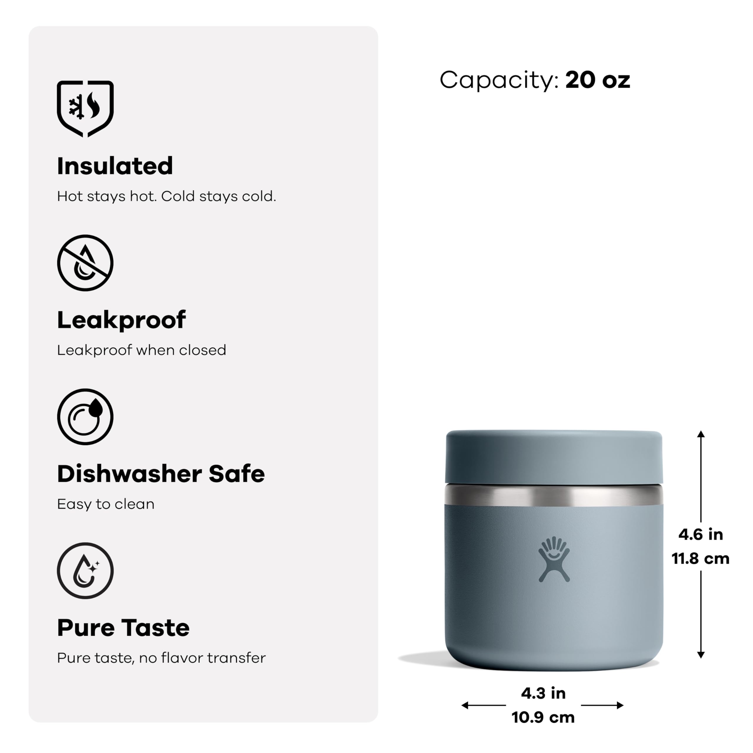 Hydro Flask lid close-up showing soft-grip seal and leakproof convenience