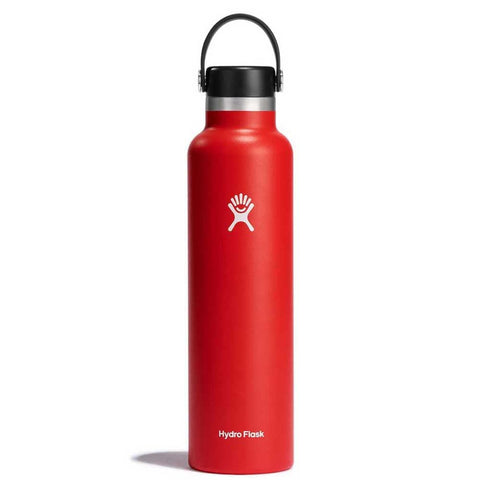 Hydro Flask Goji held in hand to show 24 oz size and cupholder compatibility
