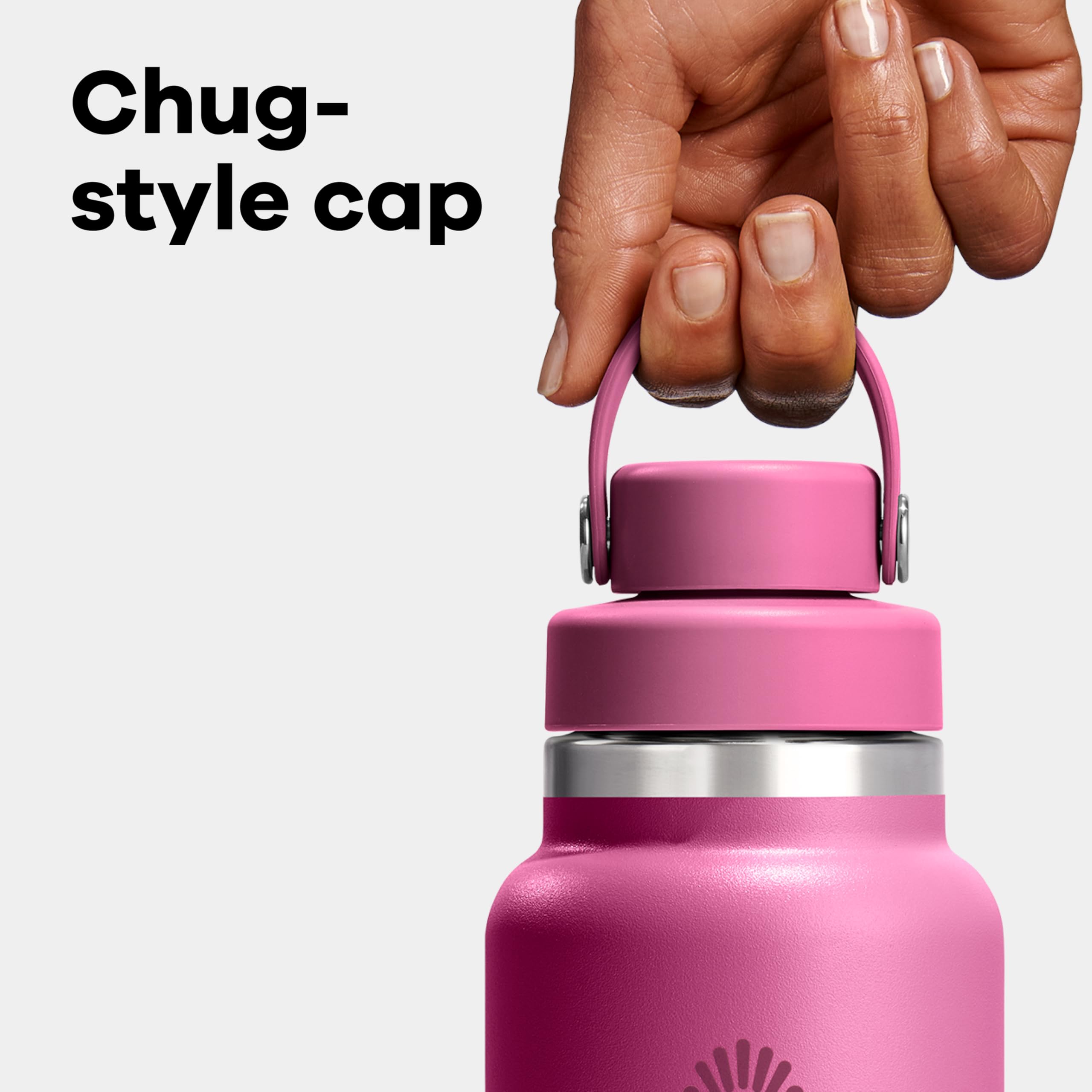 Hydro Flask in hiker’s hand on trail showing portability and 24-hour cold performance benefit
