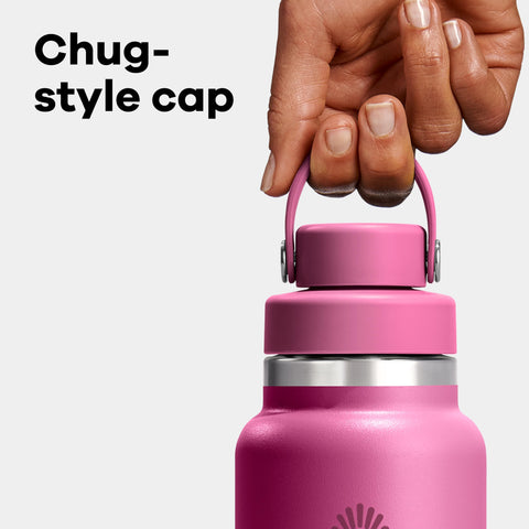 Hydro Flask in hiker’s hand on trail showing portability and 24-hour cold performance benefit