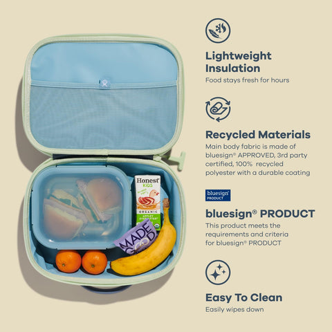 Hydro Flask lunch box on picnic blanket showing outdoor use and keeps-food-fresh benefit