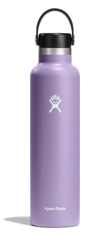 Hydro Flask front view showing Moonshadow Purple bottle and label benefit: durable look
