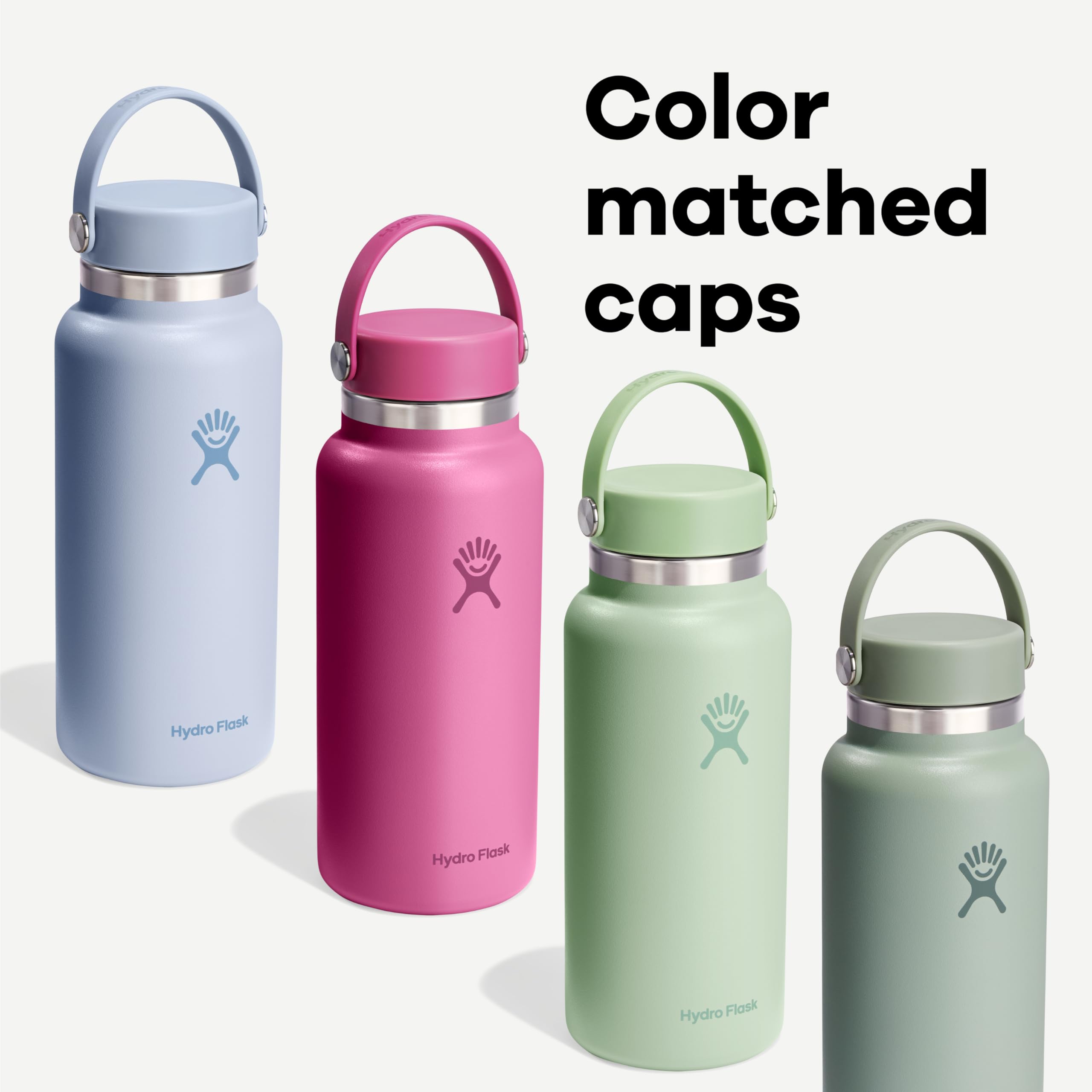 Hydro Flask held in hand for scale showing 32 oz capacity and comfortable grip