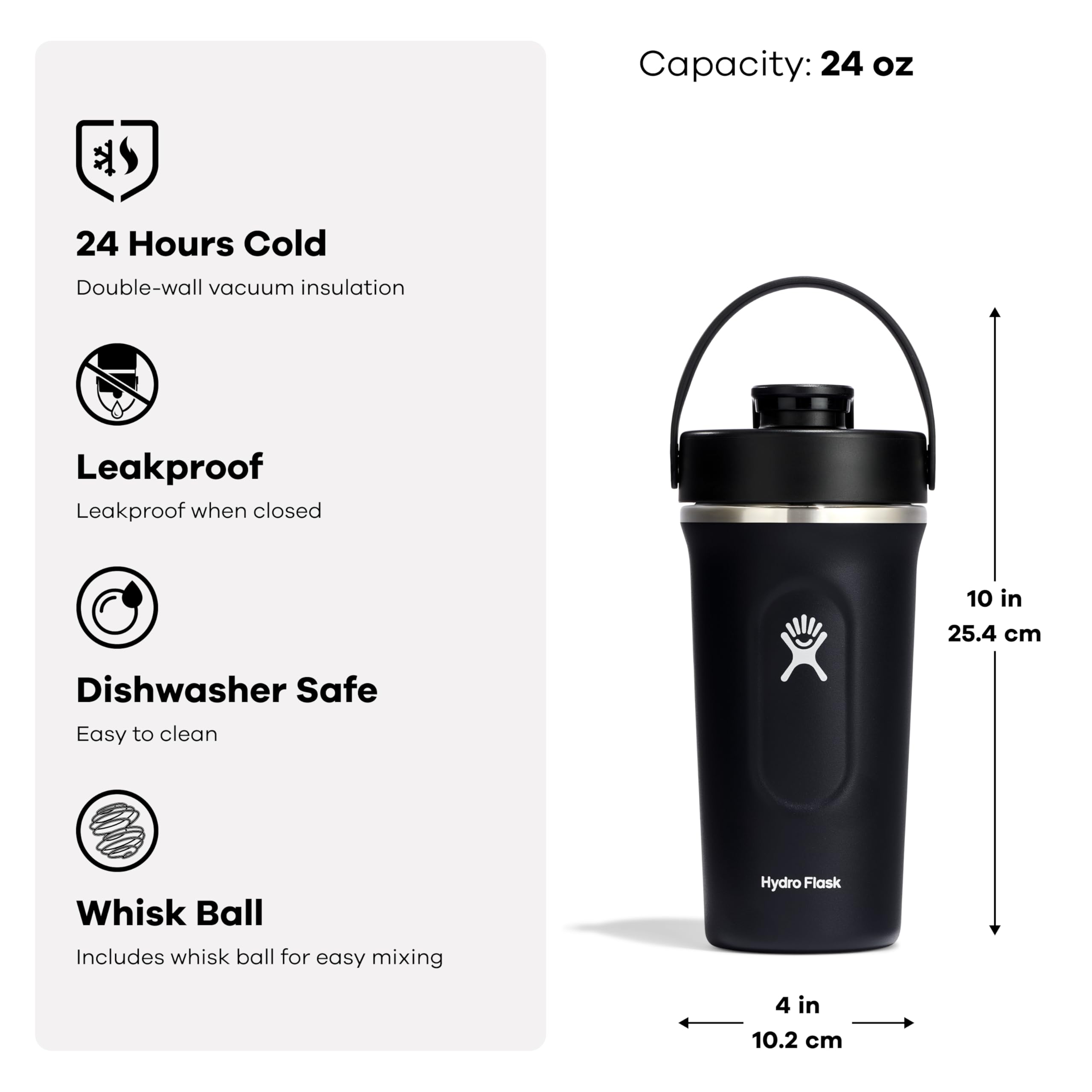 Hydro Flask label and internal measurement markings for accurate prepping benefit