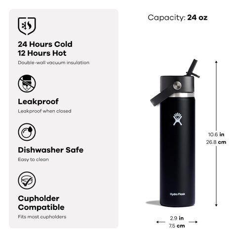 Hydro Flask in a car cupholder illustrating cupholder-friendly size and travel convenience
