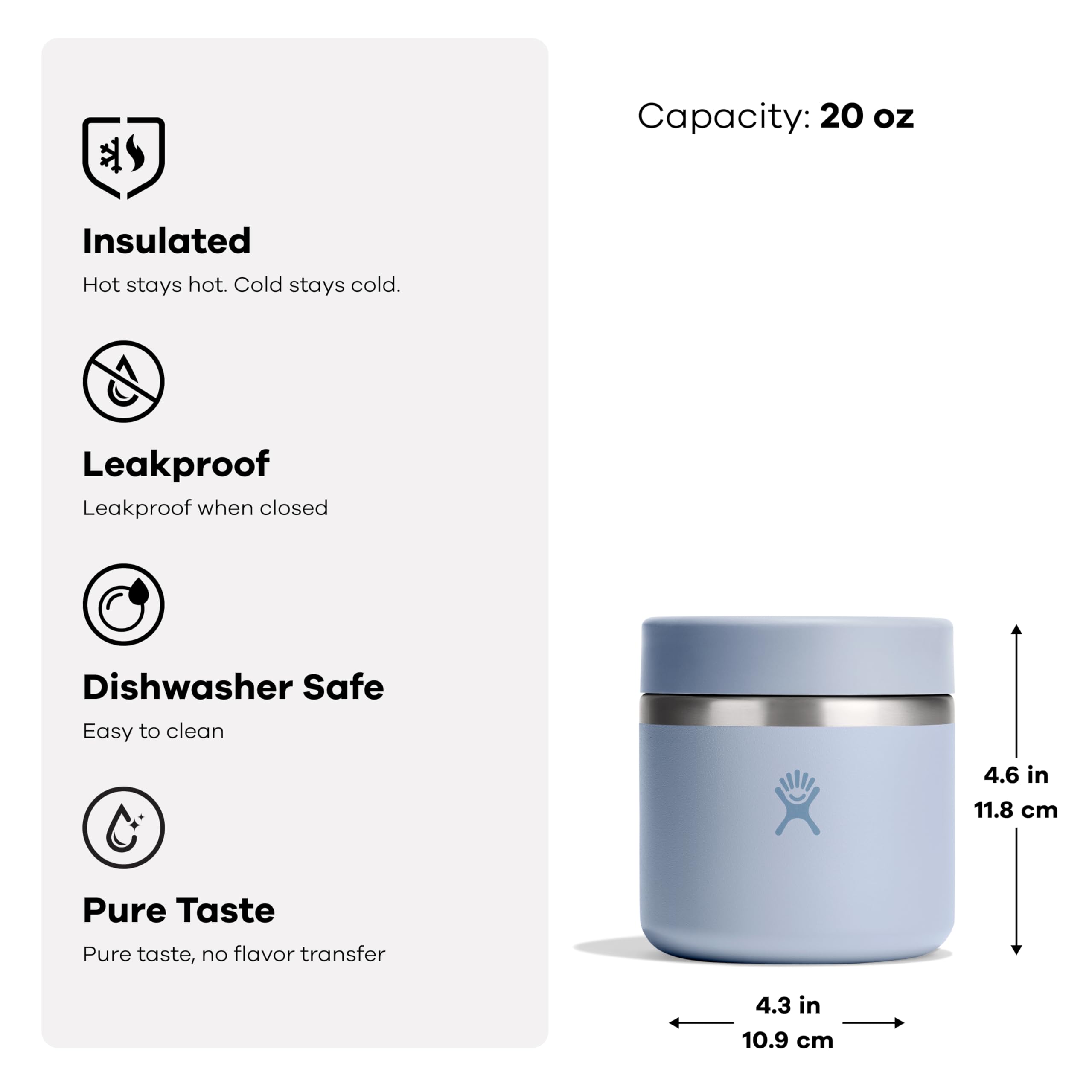 Hydro Flask jar inside a backpack with soup showing spillproof travel use